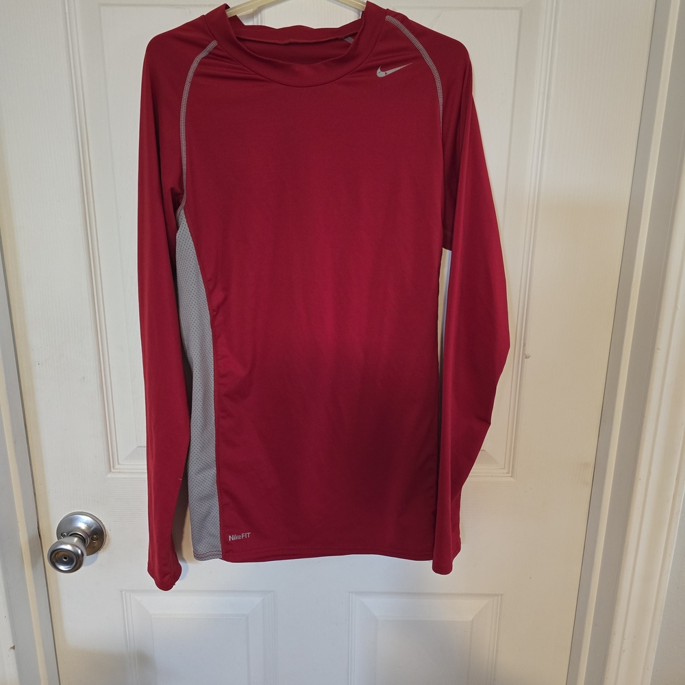 Nike Red Long Sleeve Athletic Shirt